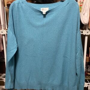 Blue waffle long sleeveTop. M